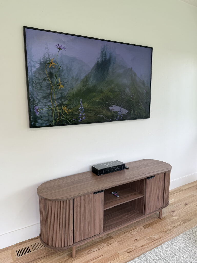 Samsung Frame TV mounting with wire concealment HandyWoody