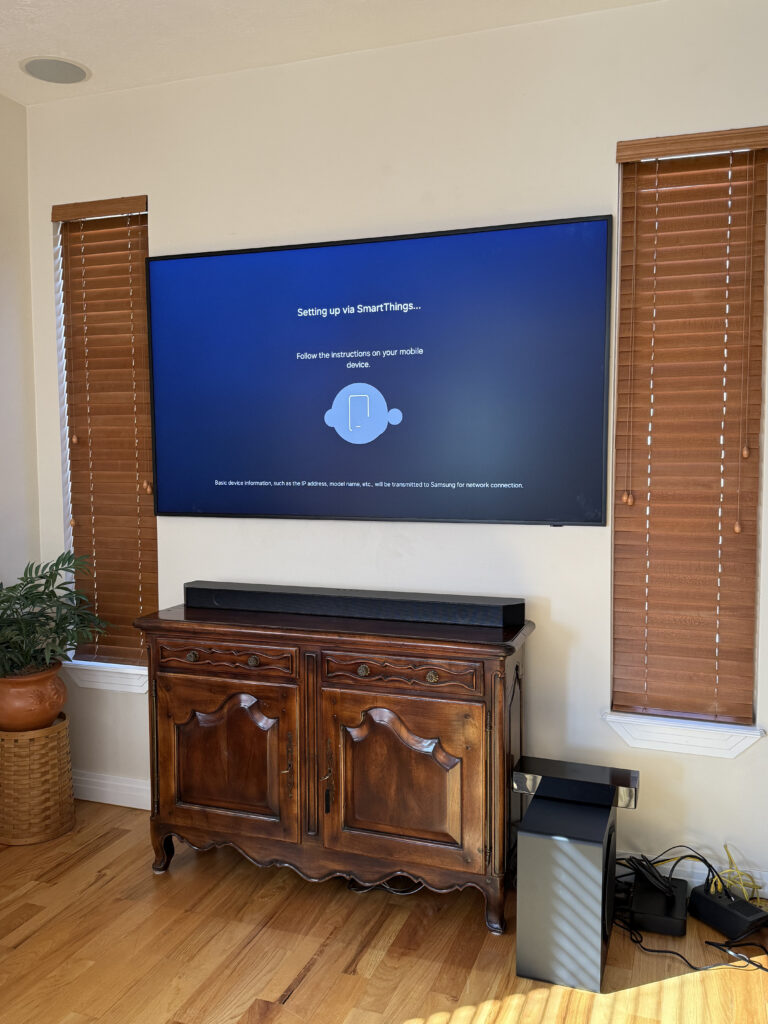 Samsung Frame TV mounting with wire concealment HandyWoody