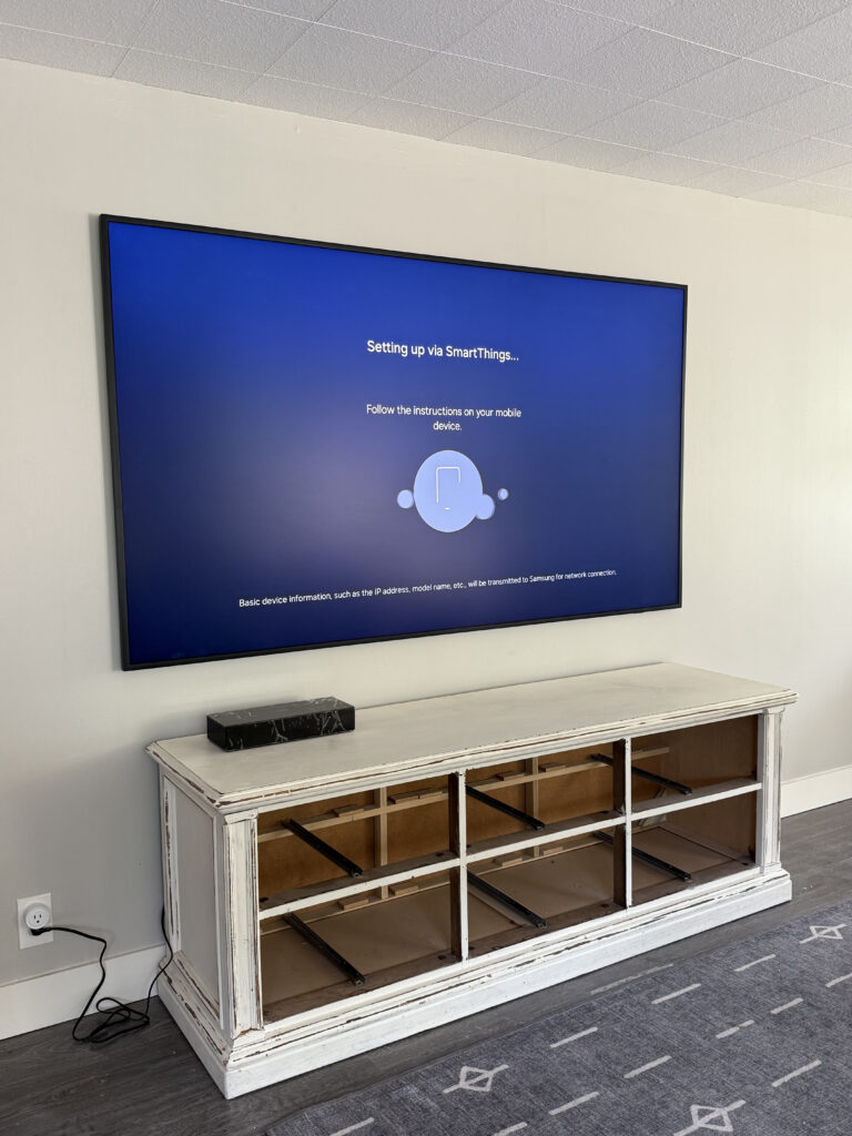 Samsung Frame TV mounting with wire concealment HandyWoody
