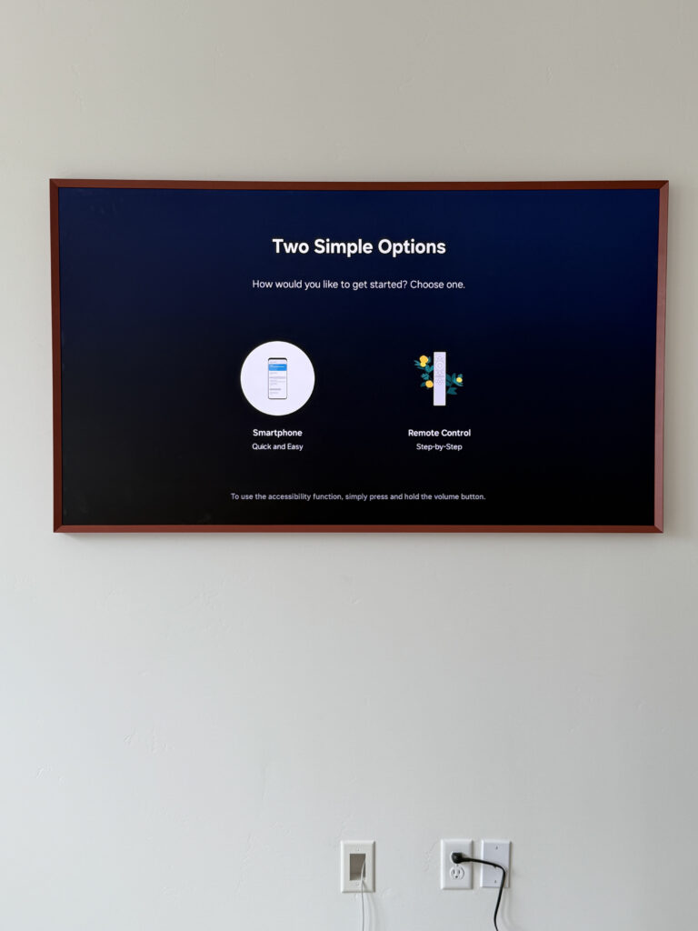 Samsung Frame TV mounting with wire concealment HandyWoody