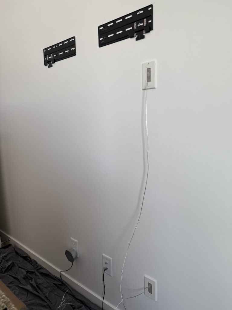 Samsung Frame TV mounting with wire concealment HandyWoody