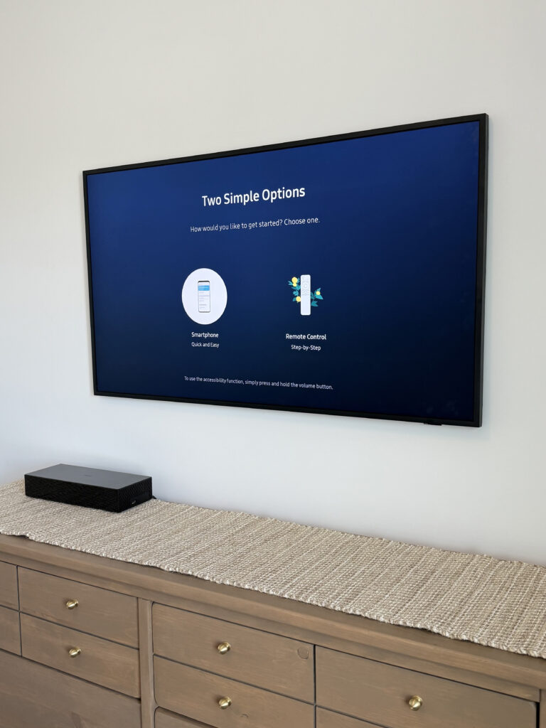 Samsung Frame TV mounting with wire concealment HandyWoody